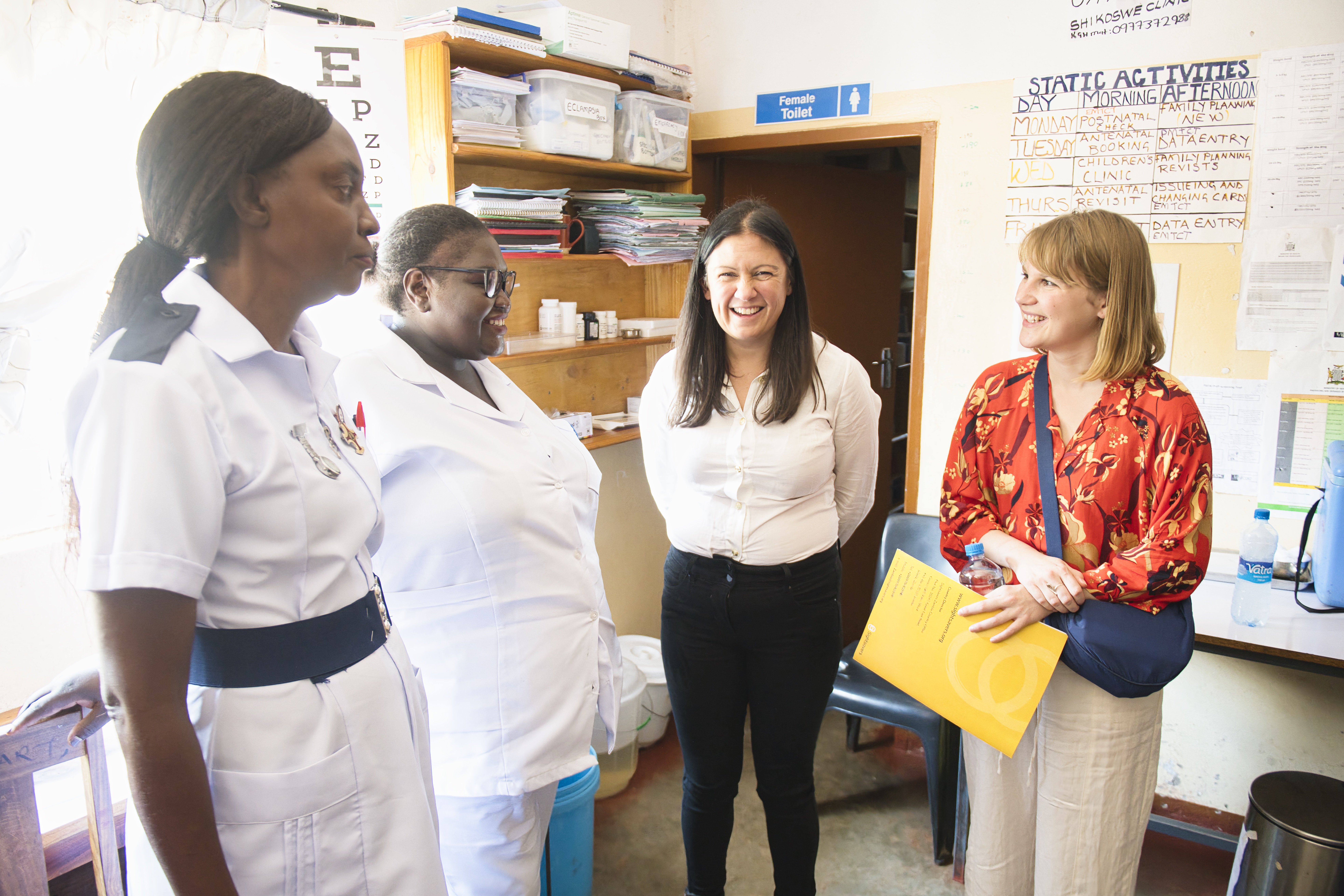 Lisa Nandy MP being given a tour of the Shikoswe Health Centre.